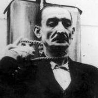 Hlavn&iacute; velitel věznice Gestapa na Mal&eacute; pevnosti v Terez&iacute;ně. Foto z jeho popravy v Litoměřic&iacute;ch na dvoře dne&scaron;n&iacute; věznice